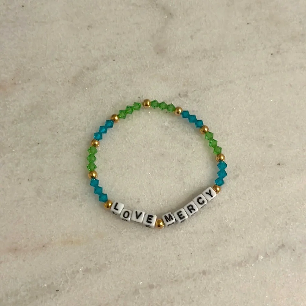 ❤️Beautiful Handmade Word Bracelet LOVE MERCY *stack with more or wear solo!!*❤️